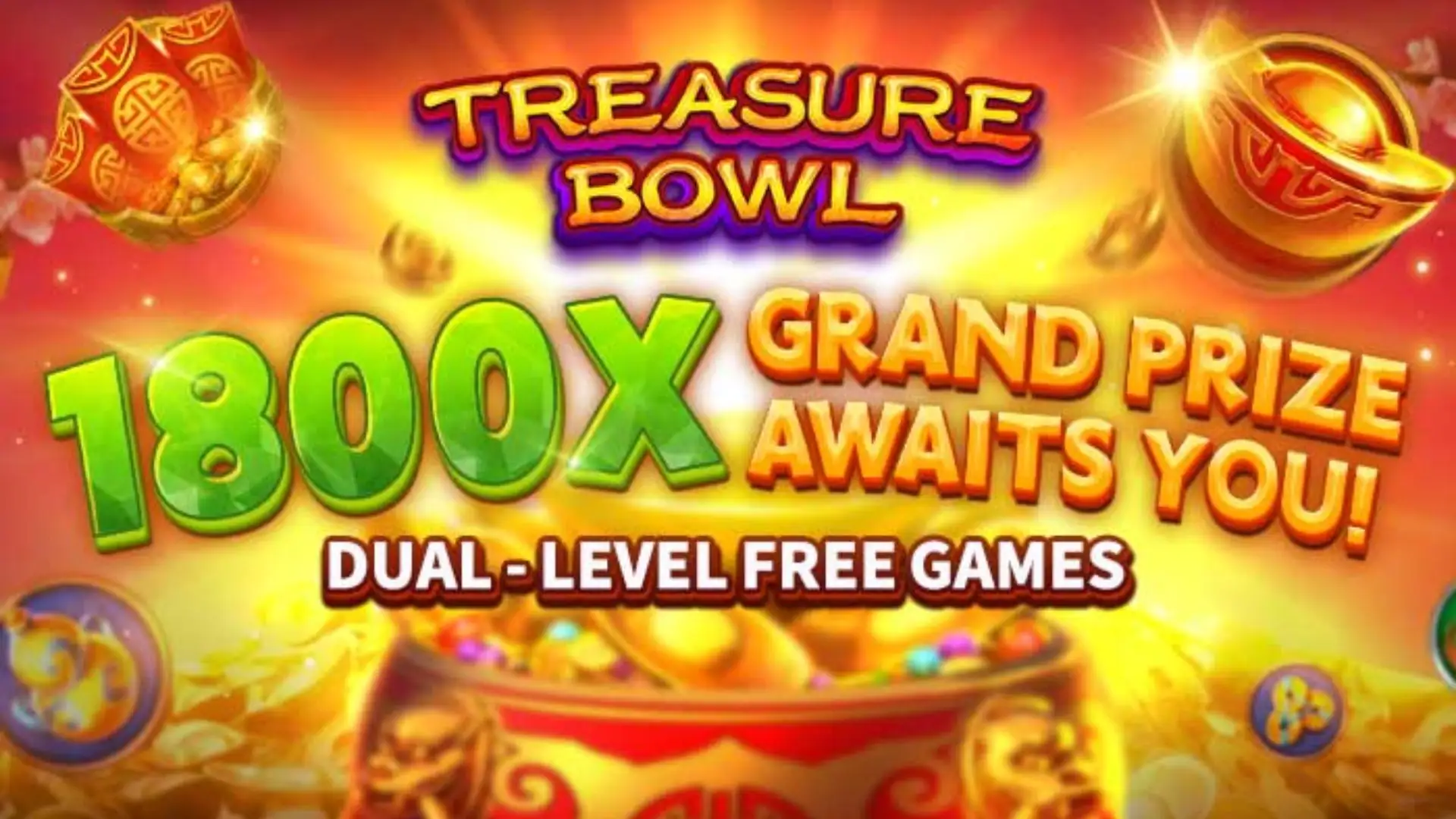 Multiplicadores Treasure Bowl 777vs - 7777x Máximo com Tigela Dourada